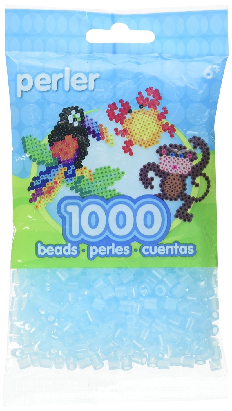 Perler Beads Fuse Beads for Crafts, 1000pcs, Clear Blue, Small - Image 1