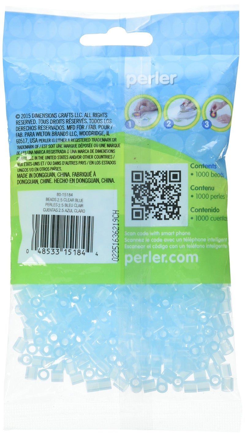 Perler Beads Fuse Beads for Crafts, 1000pcs, Clear Blue, Small - Image 2