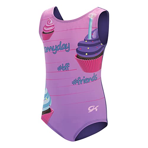 GK Stars Gymnastics Dance Leotard for Girls and Toddlers Activewear One Piece Outfit in Fun Colorful Prints Toddler Birthday Wishes - Image 1