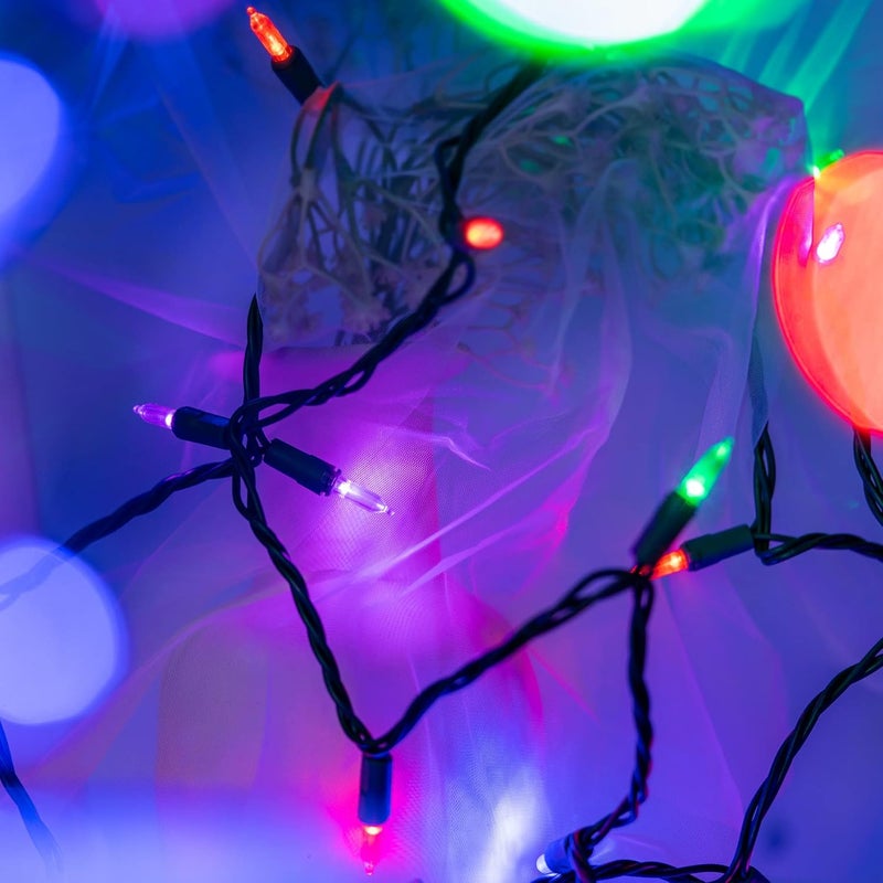 YULETIME 200 Count Multicolor LED Christmas Lights, 66 Feet Green Wire UL Certified Commercial Grade Holiday String Light Set (Multicolor) - Image 3