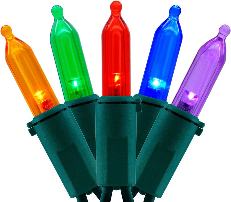 YULETIME 200 Count Multicolor LED Christmas Lights, 66 Feet Green Wire UL Certified Commercial Grade Holiday String Light Set (Multicolor) - Image 1