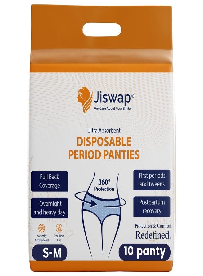 Jiswap Disposable Period Panty for Women (S-M Size, Pack of 10) | Super Absorbent Menstrual Underwear | Leak-Proof Sanitary Panties for Heavy Flow & Overnight | Odor-Free Soft Briefs - Image 1