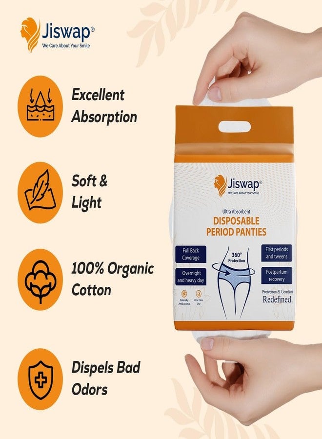 Jiswap Disposable Period Panty for Women (S-M Size, Pack of 10) | Super Absorbent Menstrual Underwear | Leak-Proof Sanitary Panties for Heavy Flow & Overnight | Odor-Free Soft Briefs - Image 2