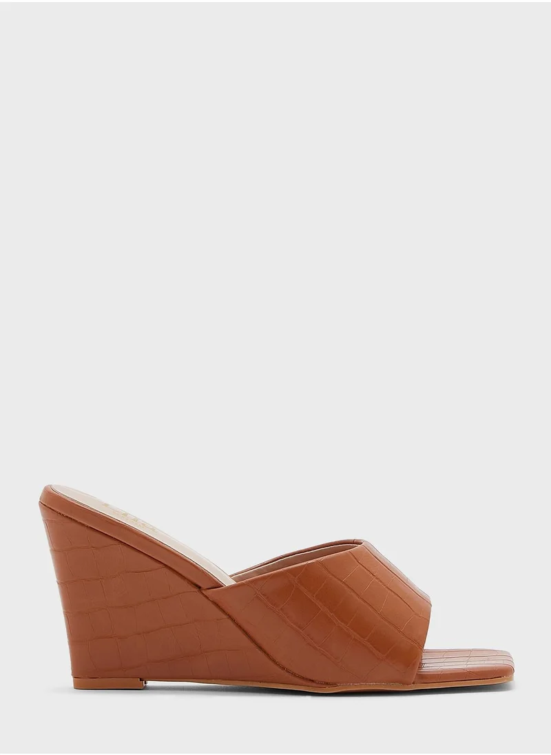 ELLA Croc Effect Wedge Sandal