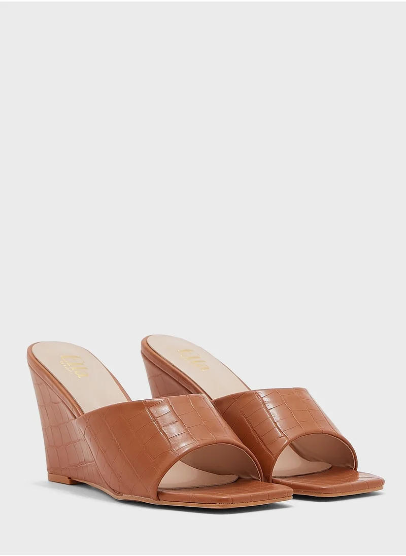 ELLA Croc Effect Wedge Sandal