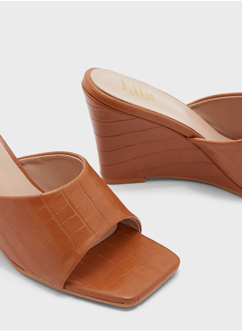 ELLA Croc Effect Wedge Sandal