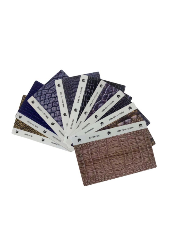 Generic - Lizard Skin Pattern Sticker Snakeskin Crocodile Pattern Embossed Color Back Film Cutting Machine Special Mobile Phone Protective Film-Color:Randomly Mix And Match 10 Pieces-Size:180*120mm - Image 1