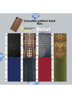 Lizard Skin Pattern Sticker Snakeskin Crocodile Pattern Embossed Color Back Film Cutting Machine Special Mobile Phone Protective Film-Color:Randomly Mix And Match 10 Pieces-Size:180*120mm