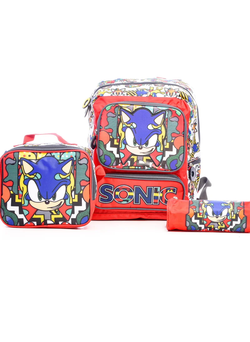 SONIC School Bag - Backpack with Lunch Bag and Pencil Case