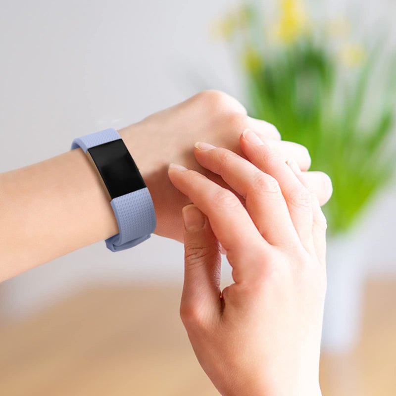 Tobfit 6 PACK Sport Bands Compatible with Fitbit Charge 2 Bands for Women Men, Soft Silicone Waterproof Straps Replacement Wristbands for Fitbit Charge 2 / Charge 2 HR Fitness Tracker, Small - Image 4