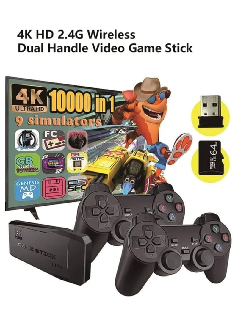 Generic Retro Game Console Video Game Stick Lite 4K Upgraded 10000+ Games Classic 4K TV Game Console with 2.4G (64G) Wireless Controllers  - Image 3