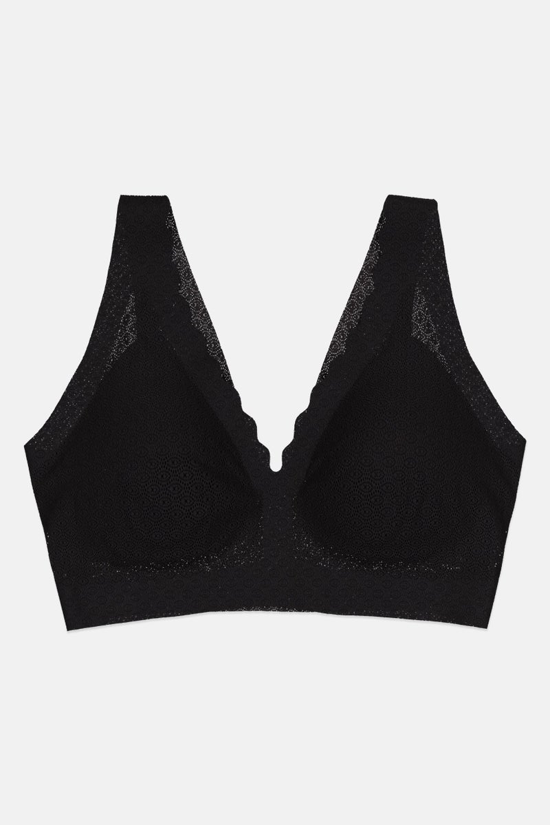 sloggi Women Textured Padded Zero Feel Lace Bra, Black - Image 2