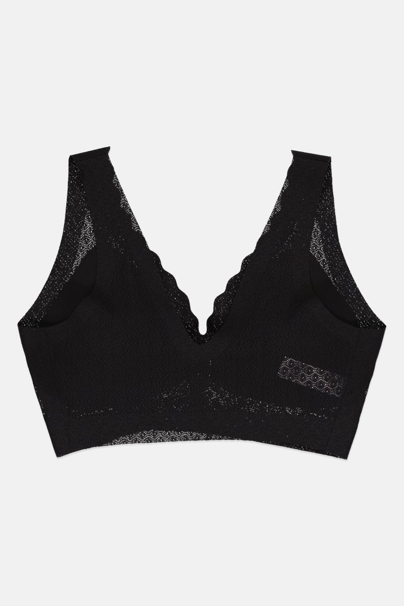 sloggi Women Textured Padded Zero Feel Lace Bra, Black - Image 1