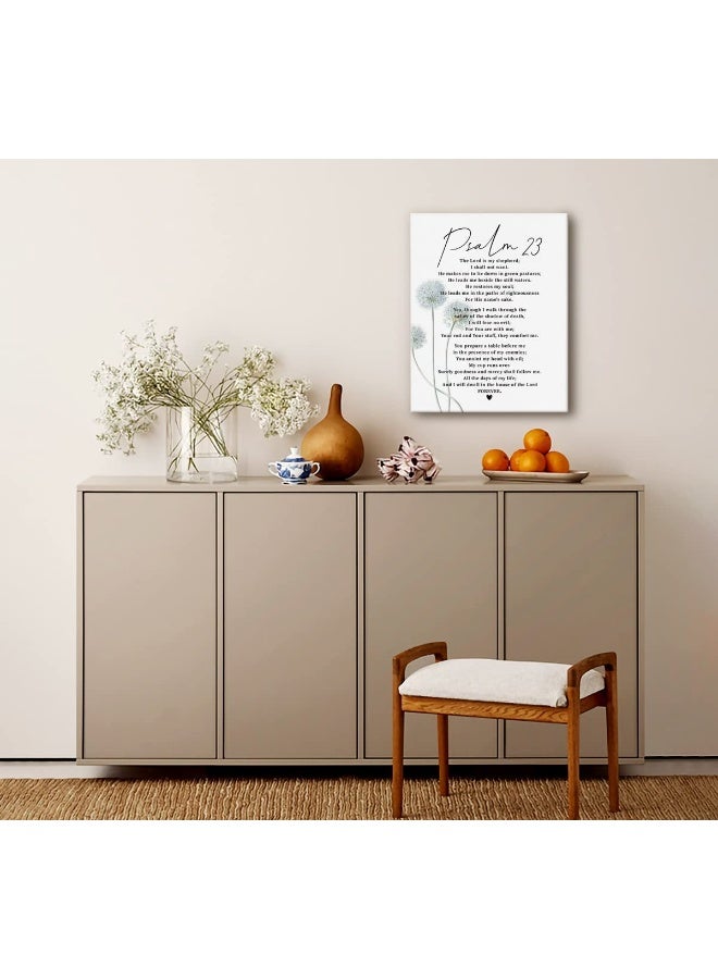 WKYAER Psalm 23 Wall Art, Psalm 23 Scripture Wall Decor, The Lord is My Shepherd, Christian Canvas Wall Art, Inspirational Wall Art, Christian Family Home or Office Decor Saying, Bible Wall Art 12X15 - Image 5