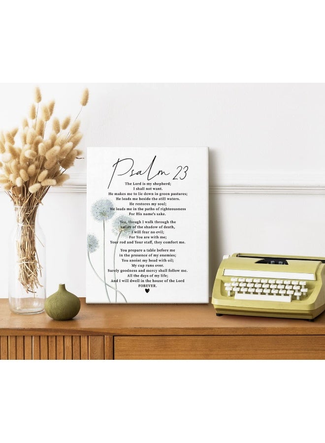 WKYAER Psalm 23 Wall Art, Psalm 23 Scripture Wall Decor, The Lord is My Shepherd, Christian Canvas Wall Art, Inspirational Wall Art, Christian Family Home or Office Decor Saying, Bible Wall Art 12X15 - Image 2