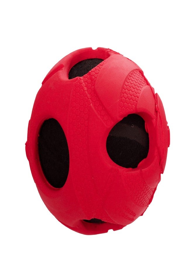 Nerf Dog 1484 Red Rubber Wrapped Bash Tennis Ball Squeak Toy, Medium - Image 3