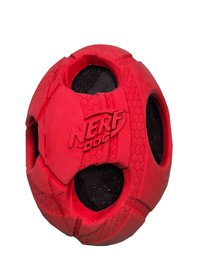 Nerf Dog 1484 Red Rubber Wrapped Bash Tennis Ball Squeak Toy, Medium - Image 2