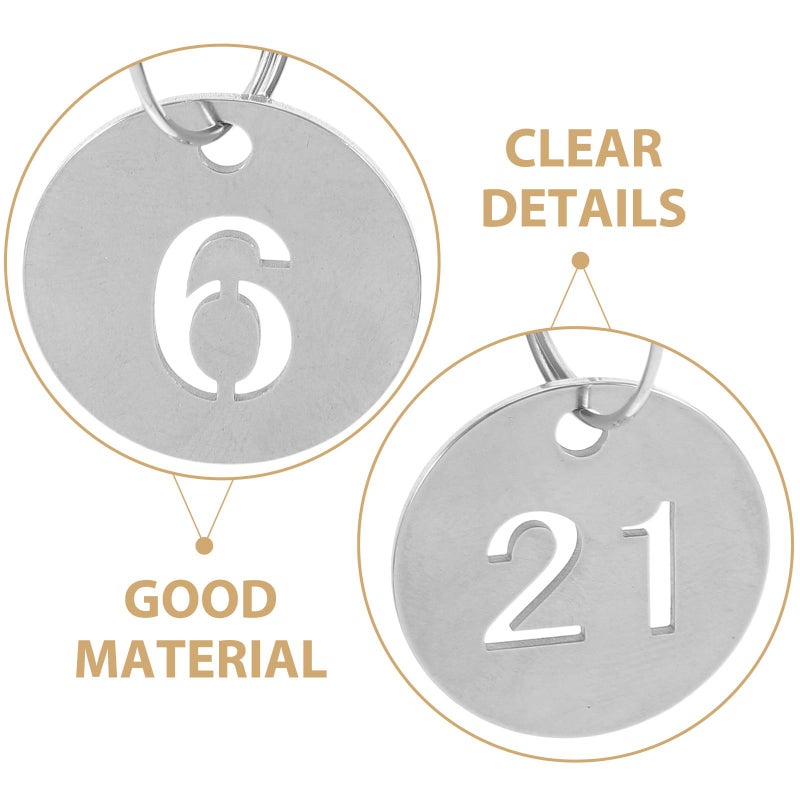 60 Pcs Stainless Steel Numbered Key Tags Hollowed Round Keychains For Office Home Garage Locker Identification - Image 4