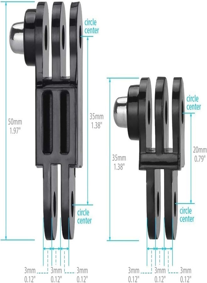 SHOPEE Adjust Arm Straight Joints Mount, Long and Short Same Direction Straight Joints Mount for Hero 13 12 11 10 9 8 7 6 5 4 3 3+ 2 1, Other Action Cameras - Image 4
