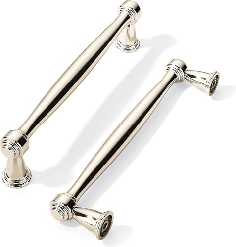 khtumeware 10 Pack Polished Nickel Cabinet Pulls 334 Inch96mm Hole Centers Cabinet Pulls Kitchen Cabinet Hardware for Cupboard Drawer Handles Dresser Pulls - Image 1