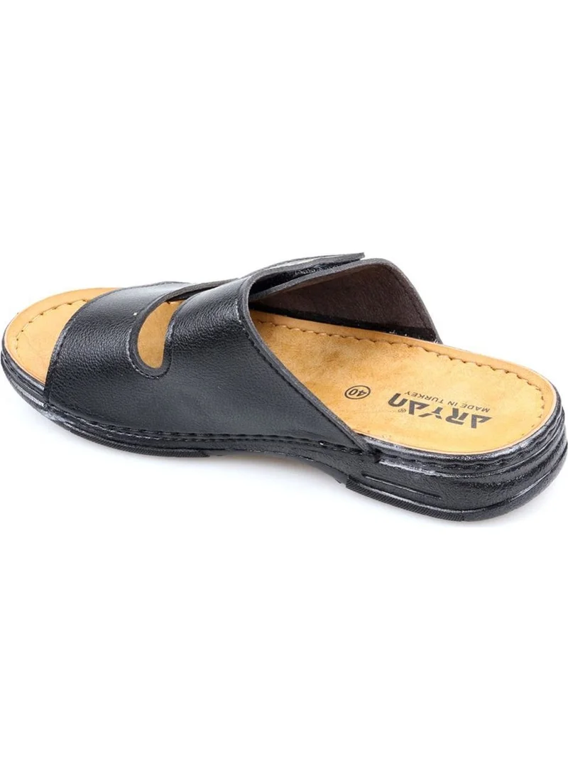 Aryan 005-02 Black Men's Casual Slippers