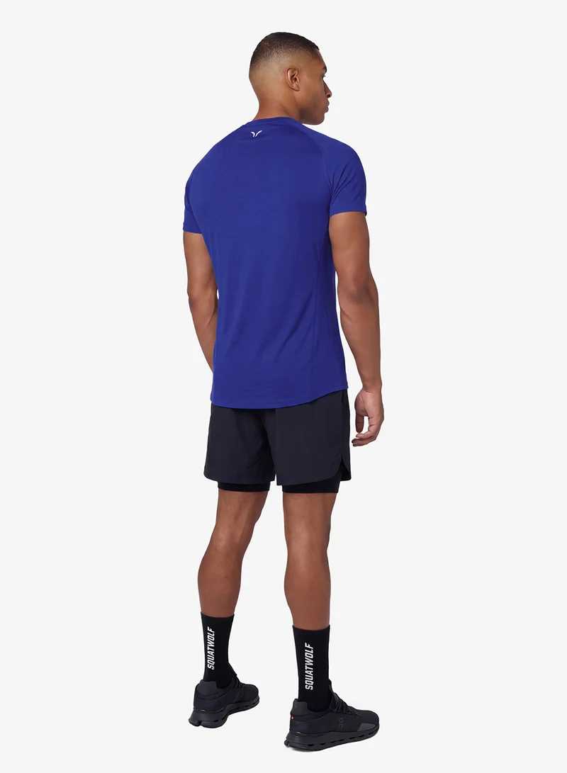 Squatwolf Clematis Blue Mesh Training T-Shirt for Men | Best Price UAE