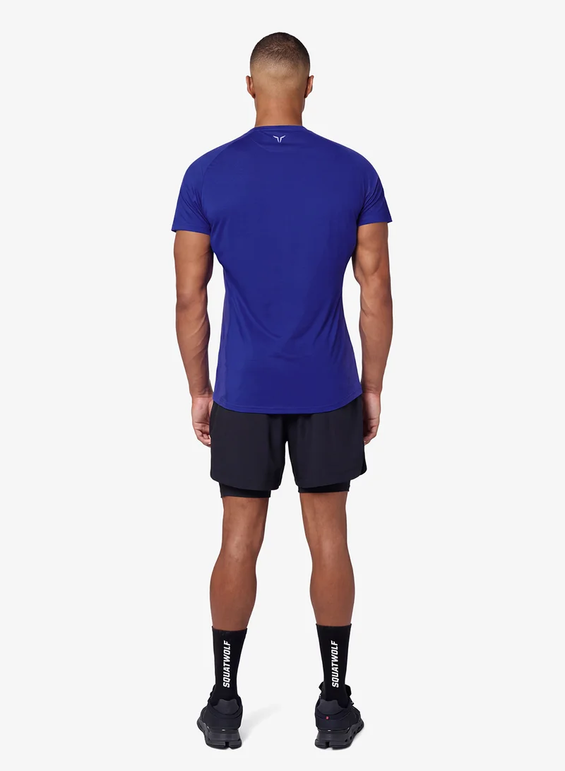 Squatwolf Clematis Blue Mesh Training T-Shirt for Men | Best Price UAE