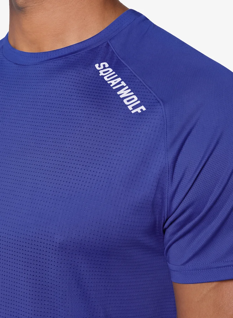Squatwolf Clematis Blue Mesh Training T-Shirt for Men | Best Price UAE