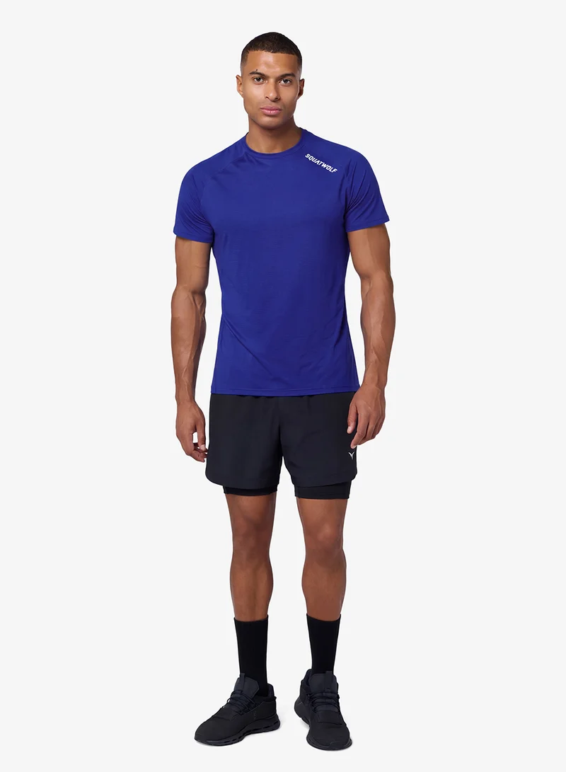Squatwolf Clematis Blue Mesh Training T-Shirt for Men | Best Price UAE