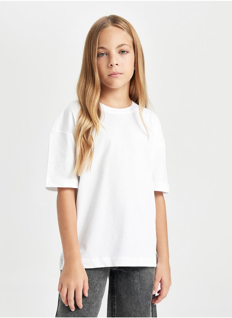 DeFacto - Oversized Fit Crew Neck Basic Short Sleeve T-Shirt - Image 1