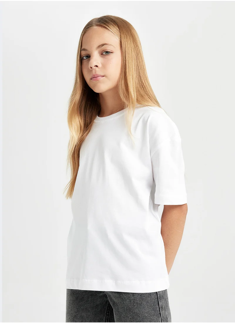 DeFacto Oversized Fit Crew Neck Basic Short Sleeve T-Shirt