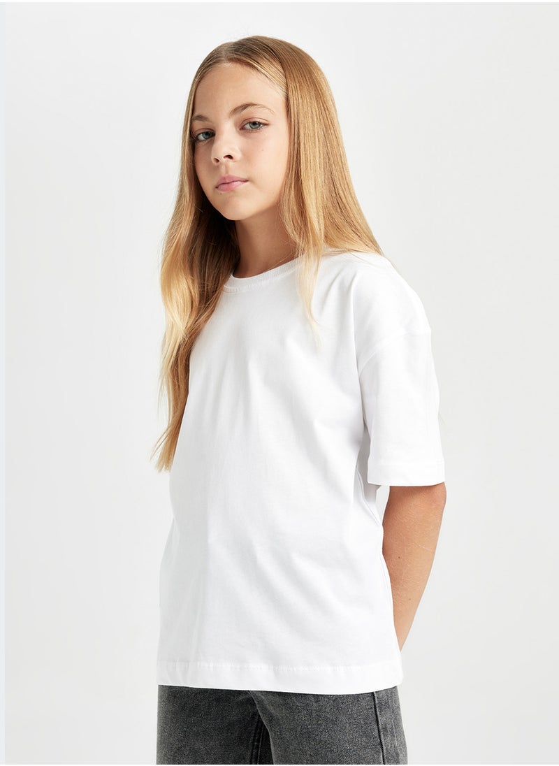 DeFacto - Oversized Fit Crew Neck Basic Short Sleeve T-Shirt - Image 1