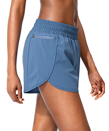Soothfeel Womens Running Shorts with Zipper Pockets High Waisted Athletic Gym Workout Shorts for Women with Liner - Image 2