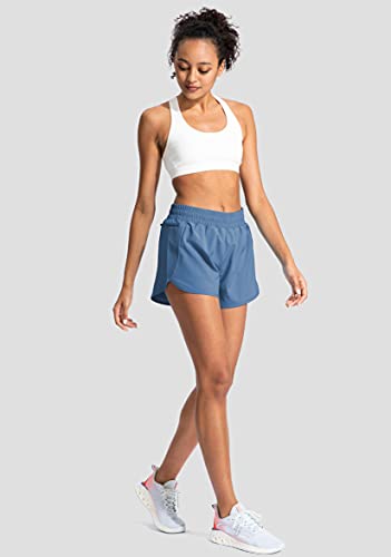 Soothfeel Womens Running Shorts with Zipper Pockets High Waisted Athletic Gym Workout Shorts for Women with Liner - Image 5