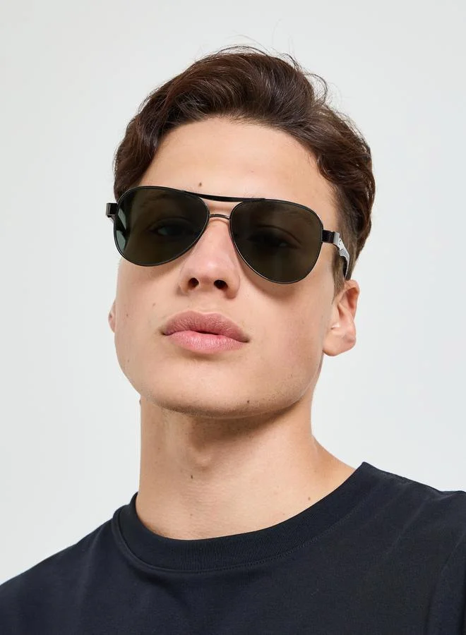 Styli Double Bridge Aviator Sunglasses