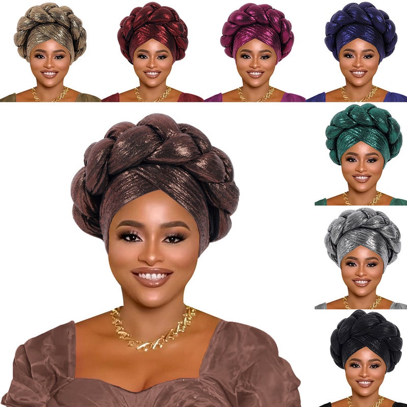 Cross Border New Multi Layer Turban Cap Side Bead Bow Ethnic Hat - Image 3