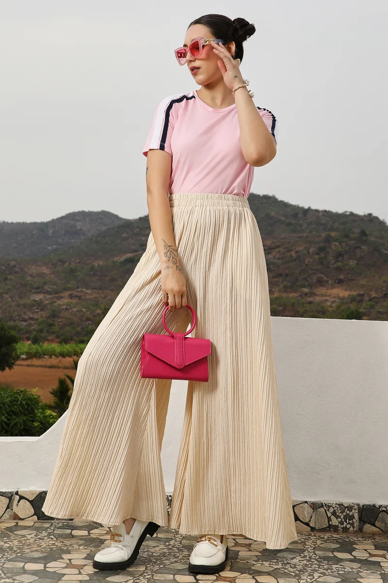 Pinacolada  Women's Solid Baby Pink Boxy Top for Women | Best Price UAE