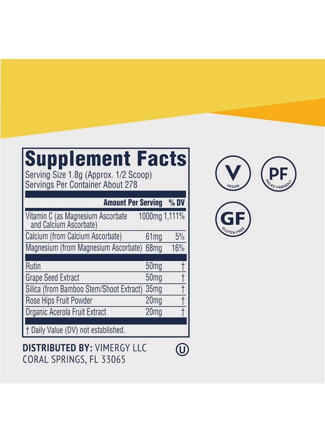 Vimergy Micro-C Immune Power TM * - 500g - 278 Servings - 1000mg/serving - Gentle Form - Antioxidant Phytonutrients - Immune & Nerve Support - Benefits Bone & Cartilage - Gluten-Free - Kosher - Vegan - Image 5