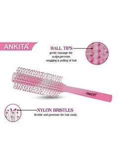 Ankita Hair Brush With Nylon Bristle Allpurpose Colors May Vary (B4 Color) By Chhavi Creation  - Image 4