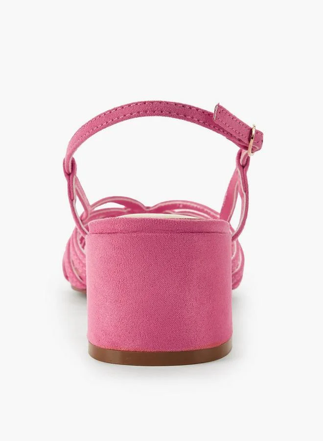 Celeste PINK Women Block Heel Backstrap Sandals for Women | Best Price UAE