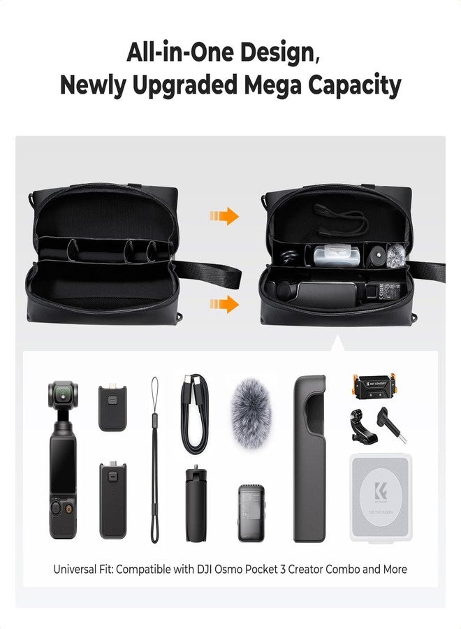 K&F Concept OSMO Pocket 3 Case, Protective Case for DJI Pocket 3 Portable Storage Case Bag Camera Accessories, Black - Image 3