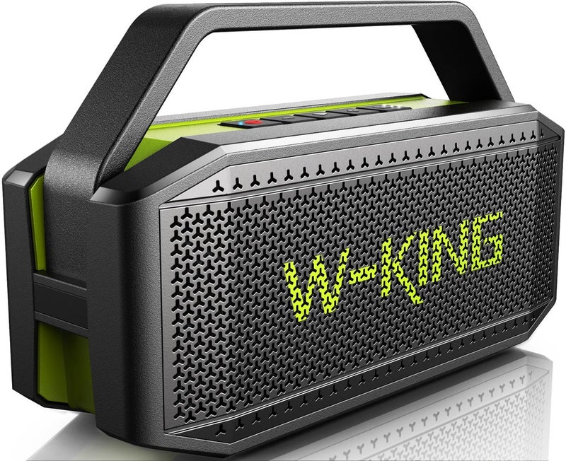 W-KING Bluetooth Speakers Wireless Portable, 100W Max Waterproof Outdoor Bluetooth Speaker Big Party Large Boombox Subwoofer*2, 60W Exlarge All-Round Bass Passive Radiator/40H/TF/AUX/EQ(Green) - Image 4