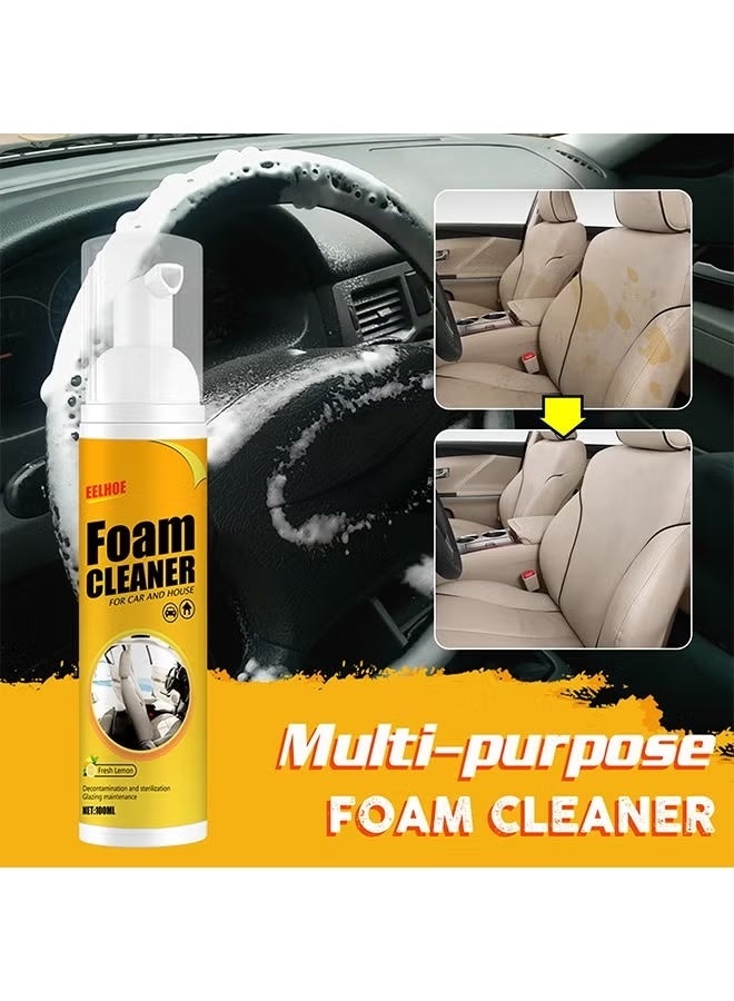 إيلهو منظف ​​رغوي، منظف رغوي بخاخ، مزيل بقع قوي لمقاعد السيارة، منظف رغوي، منظف رغوي داخلي برائحة الليمون، منظف قوي بخاخ منظف للسيارة والداخلية والمطبخ 100 مل - Image 1