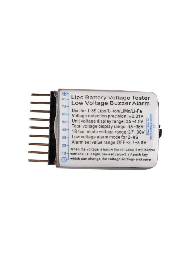 KNP 1-8S Lipo/Li-ion/Fe Battery Voltage Tester, 2-in-1 Low Voltage Buzzer Alarm - Image 3