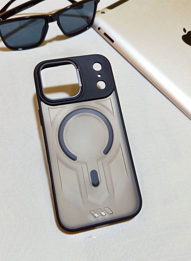 Premium Shockproof Case for Iphone 17 Pro Max - with Metal Camera Frame - Stylish Matte Magnetic Cover for All Ages and Supports MagSafe - Anti-fingerprint, Camera Protection, Drop Resistant - Compatible with Iphone 17 Pro Max - Black - Image 1