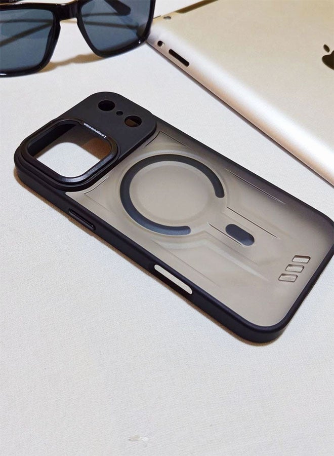 Premium Shockproof Case for Iphone 17 Pro Max - with Metal Camera Frame - Stylish Matte Magnetic Cover for All Ages and Supports MagSafe - Anti-fingerprint, Camera Protection, Drop Resistant - Compatible with Iphone 17 Pro Max - Black - Image 2