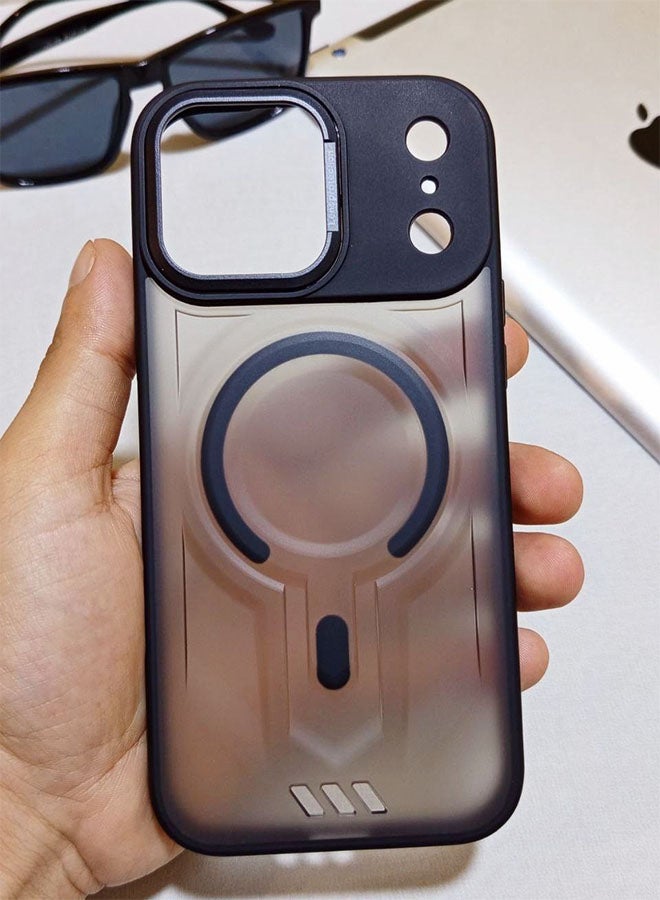 Premium Shockproof Case for Iphone 17 Pro Max - with Metal Camera Frame - Stylish Matte Magnetic Cover for All Ages and Supports MagSafe - Anti-fingerprint, Camera Protection, Drop Resistant - Compatible with Iphone 17 Pro Max - Black - Image 4