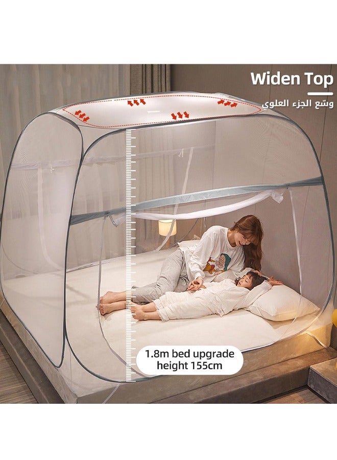 Pop-Up Mosquito Net Tent Wide Roof,Portable Folding Design with Bottom for Bedroom Yard Outdoor Camping Fishing Hiking Trip,Folding Bed Tent with Double Entry, Baby Toddler Bed Protection,Easy to Install ﻿  - Image 4