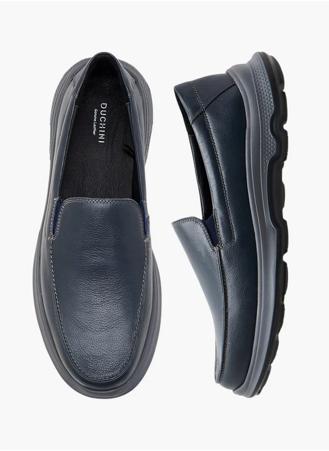 DUCHINI Men's Textured Slip-On Mocassins