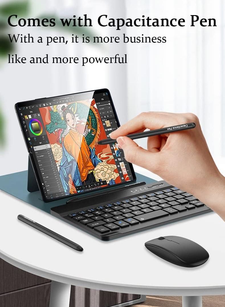 Samsung Galaxy Z Fold 4 Keyboard with Bluetooth Mouse and Capacitive Pen Bluetooth Keyboard Wirelessly Connects with Leather Cover - Image 5